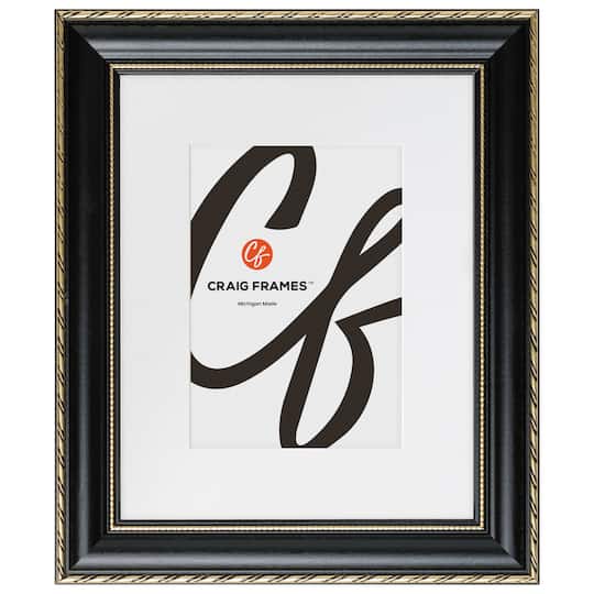 4 Pack Craig Frames Victoria Black & Gold Picture Frame with Mat